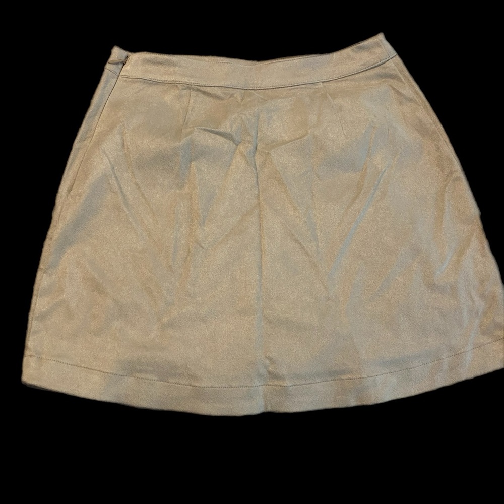 Abercrombie & Fitch Faux Suede Champagne Shimmer Mini Skirt
